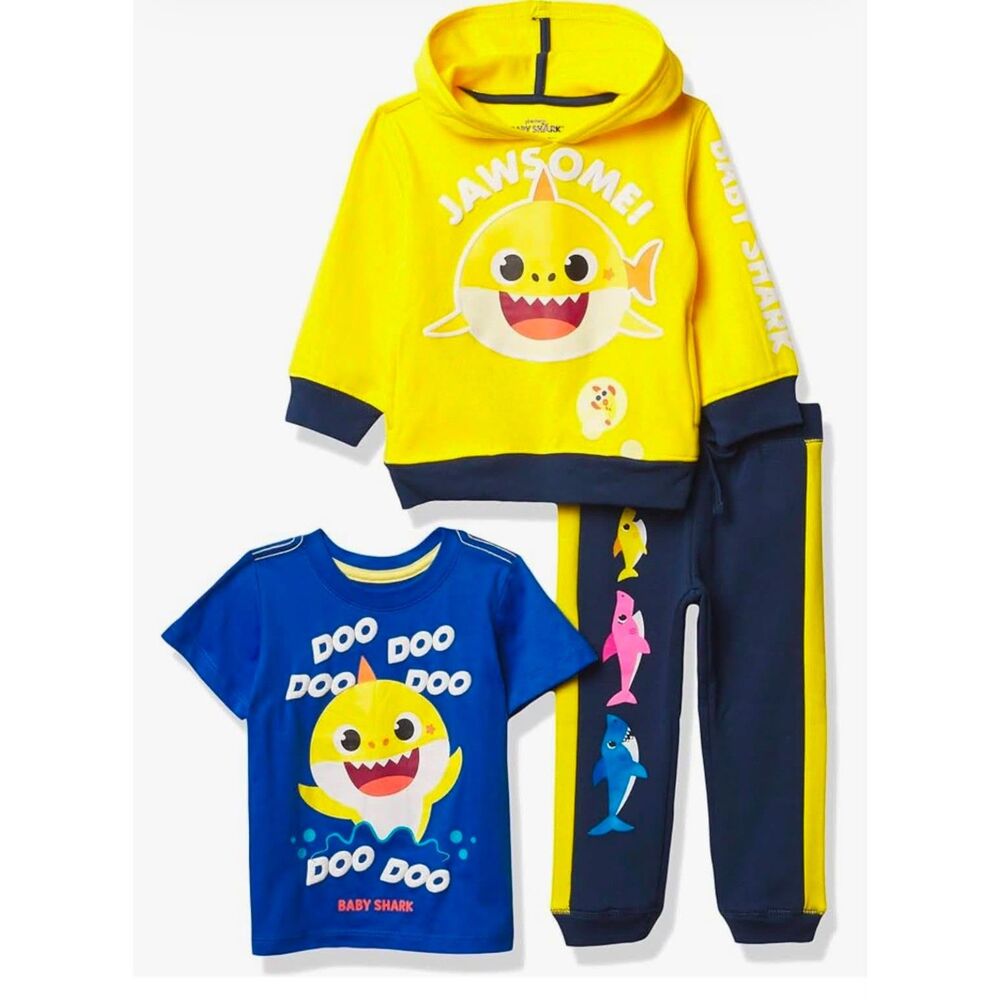 Brand New 3 piece 3T Baby Shark T-shirt, Pants, Hoodie